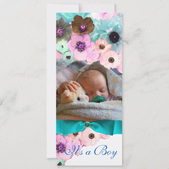 PINKROSEN UND BLUE BOUR FOTOGRAMM EINLADUNG (Vorderseite)