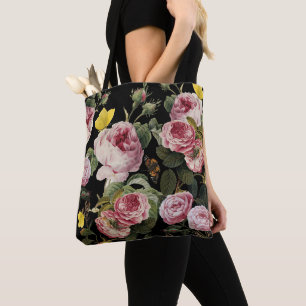 PINKROSEN UND GELBE SCHALTFLÄCHEN Schwarze Blüte