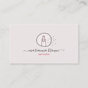 Pinkroter Maniküre-Spa-Salon-Logo-Polish-Nagel Visitenkarte