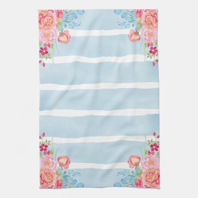 Pinks auf blau geschirrtuch (Vertikal)