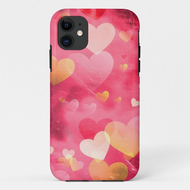 Pinks Hearts iPhone 11 Hüllen (Rückseite)