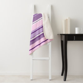 Pinks mit gemischten Streifen, weiß Sherpadecke