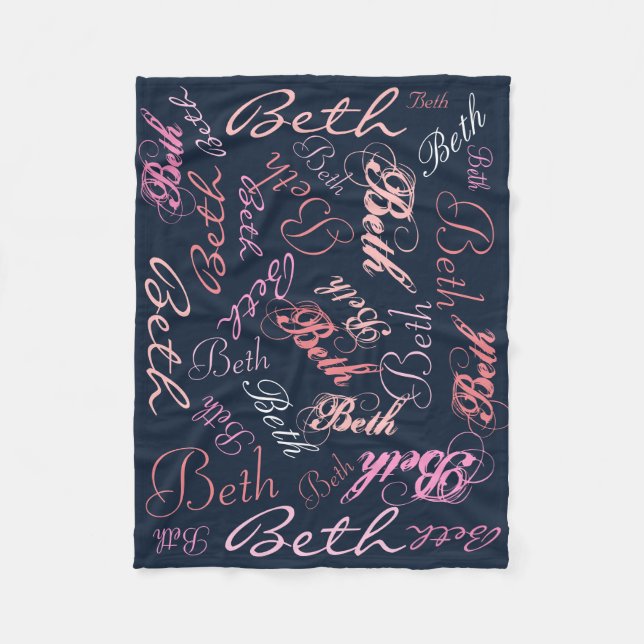 Pinks und Blanketnamenskollage Fleecedecke (Vorderseite)