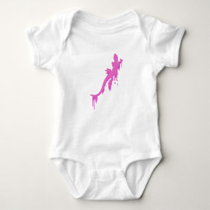 Pinksalamander mit farbenfrohen Tropfen Baby Strampler