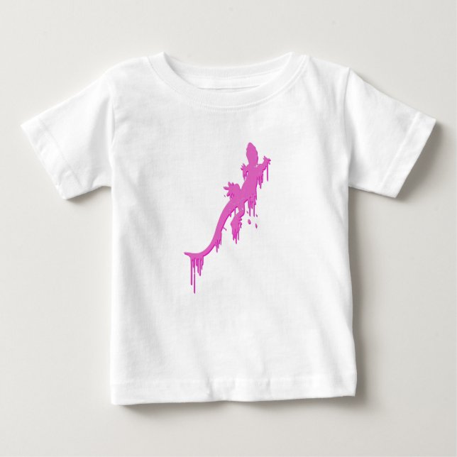 Pinksalamander mit farbenfrohen Tropfen Baby T-shirt (Vorderseite)