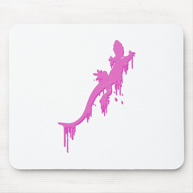 Pinksalamander mit farbenfrohen Tropfen Mousepad (Vorne)