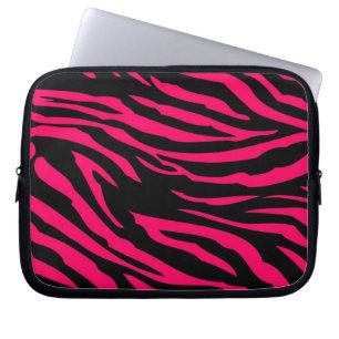 Pinkschwarzer Zebra-Druck-tierischer schützender Laptopschutzhülle