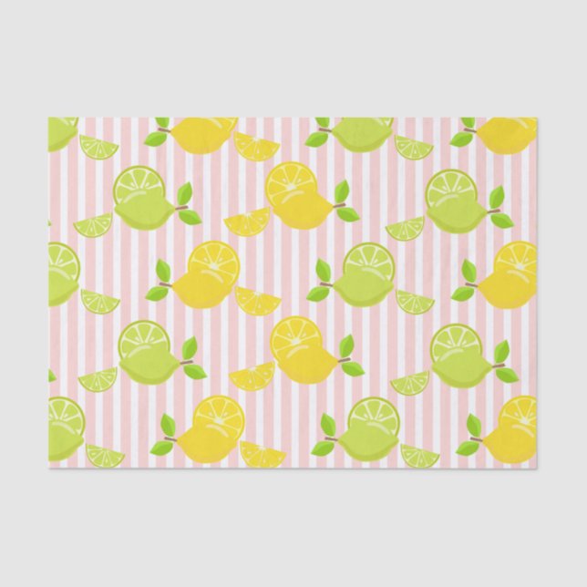 PINKSTREIFEN MIT LEMONS & LIMES SEIDENPAPIER (Vorderseite)