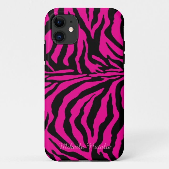 Pinkund Schwarzeszebra-Druck-Telefon-Kasten Case-Mate iPhone Hülle (Rückseite)