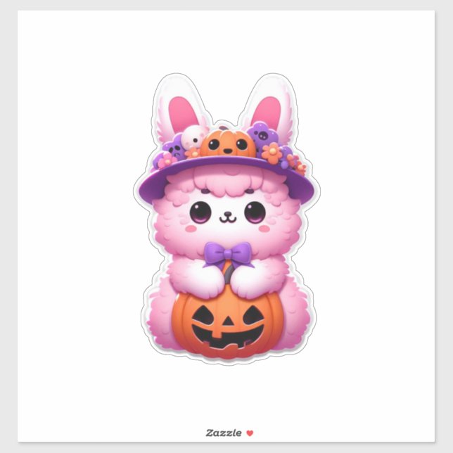 Pinkween Fluffy bunny ai art Aufkleber (Blatt)