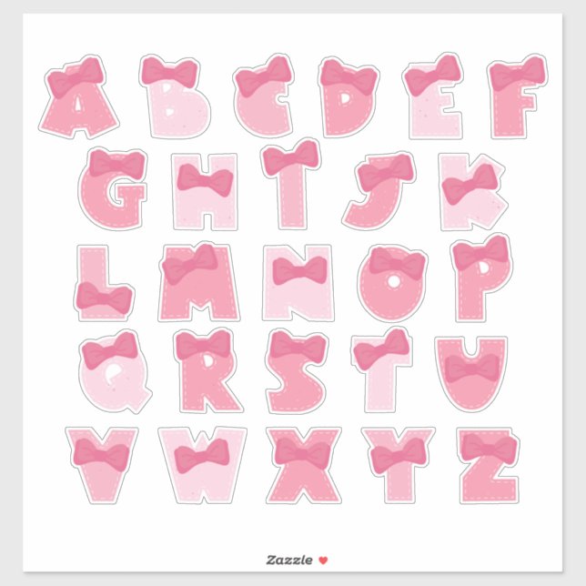 PINKY ALPHABET AUFKLEBER (Blatt)