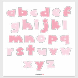 PINKY ALPHABET "Kleinbuchstaben" Aufkleber