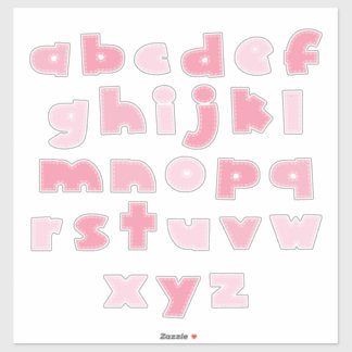 PINKY ALPHABET "Kleinbuchstaben" Aufkleber