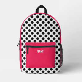 Pinky Black Dots Bedruckter Rucksack