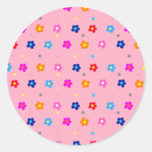 Pinky Blume Power Runder Aufkleber