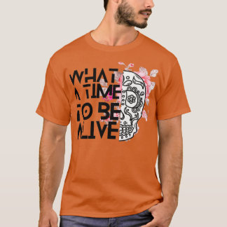 pinky Blume und Schädelkunst, was für eine Zeit, u T-Shirt