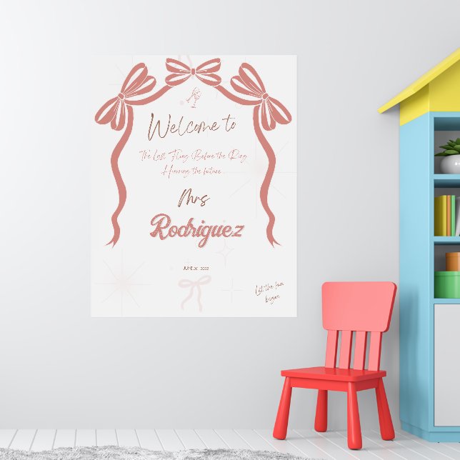 Pinky Brautparty Welcome Poster (Kinderzimmer 1)