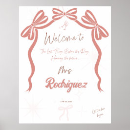 Pinky Brautparty Welcome Poster