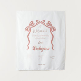 Pinky Brautparty Willkommen Wandteppich