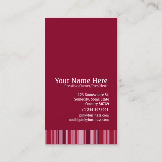 Pinky Business Visitenkarte (Vorderseite)