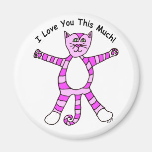 Pinky Cat "I Liebe You This Much" Magnet