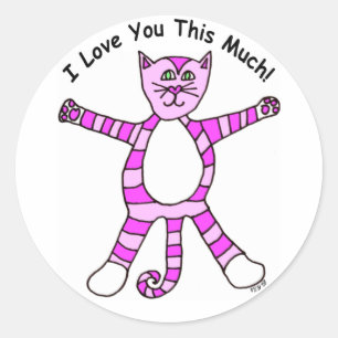 Pinky Cat "I Liebe You This Muck" Aufkleber