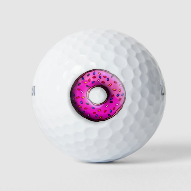 Pinky Donut mit bunten Sprinklen + Ihre Ideen Golfball (Vorderseite)