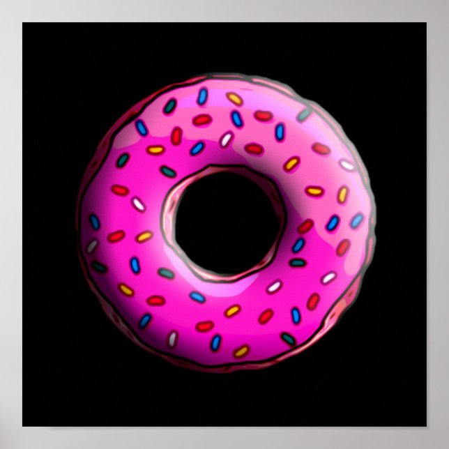 Pinky Donut mit bunten Sprinklen + Ihre Ideen Poster (Vorne)