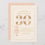 Pinky Gold 30. Geburtstagskuchen-Party Einladung<br><div class="desc">Pinky Gold 30. Geburtstagskuchen-Party</div>