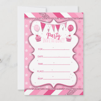 Pinky Party Einladung für Girl2