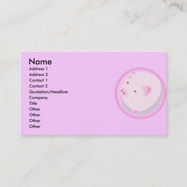 Pinky_Pig Visitenkarte (Vorderseite)