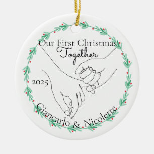 Pinky Promise Erstes Weihnachten gemeinsam Keramik Ornament