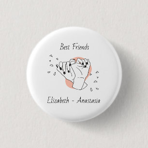 Pinky Promise Illustrierter Personalisiert bester Button