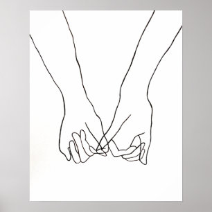 Pinky Promise Line Art 16x20 Poster