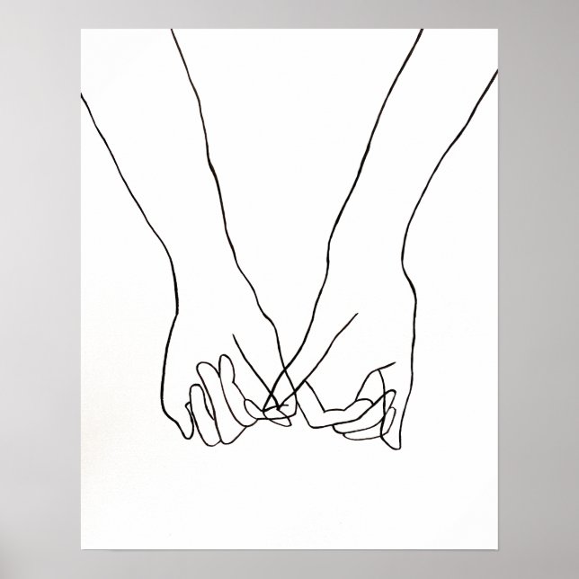 Pinky Promise Line Art 16x20 Poster (Vorne)