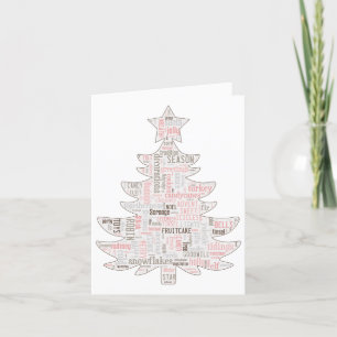 Pinky Shabby Chic Weihnachtsbaumkarte Feiertagskarte