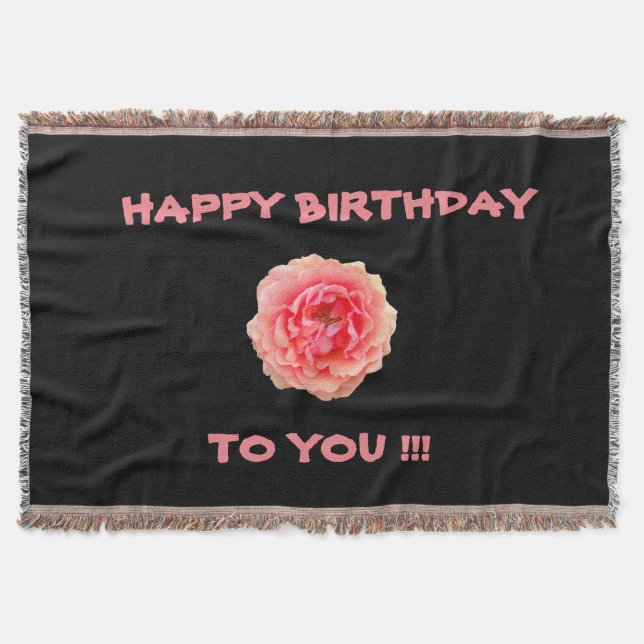 Pinky Throw Blanket - Happy Birthday Decke (Vorderseite)