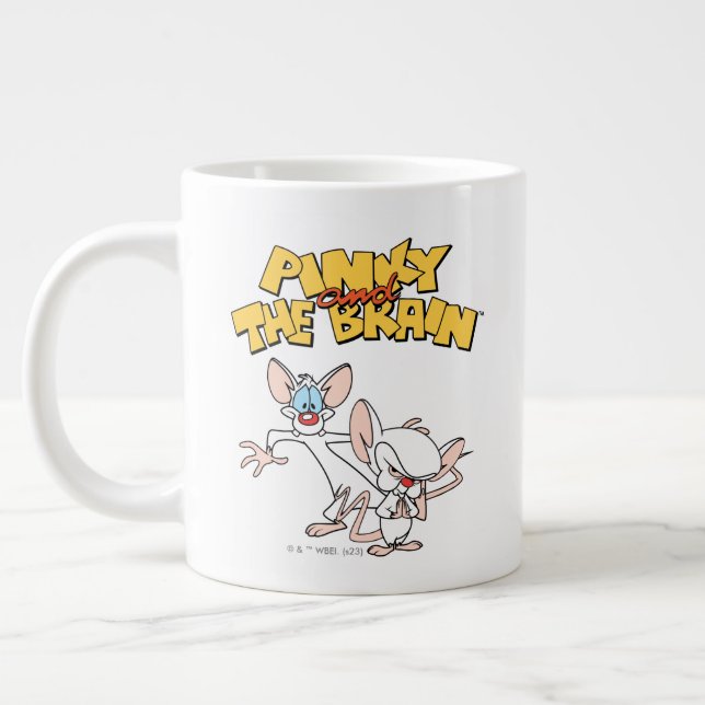 Pinky und das Gehirn | Logo anzeigen Jumbo-Tasse (Links)