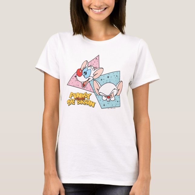 Pinky und das Gehirn | Retro-Zeichengrafiken T-Shirt (Vorderseite)