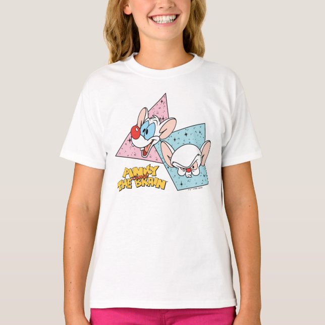 Pinky und das Gehirn | Retro-Zeichengrafiken T-Shirt (Vorderseite)