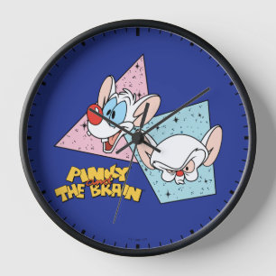 Pinky und das Gehirn   Retro-Zeichengrafiken Uhr