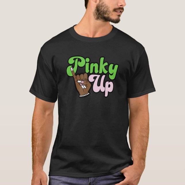Pinky Up Aka Inspirierte griechische Studentinnenv T-Shirt (Vorderseite)