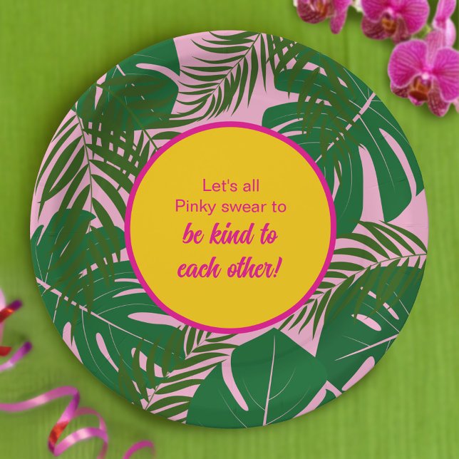 Pinky Validation Vacation Pappteller (As a bowl or plate this design compliments all our PINK VALIDATION VACATION items,)