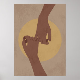 Pinky Versprechen im boho Stil, afrikanische ameri Poster