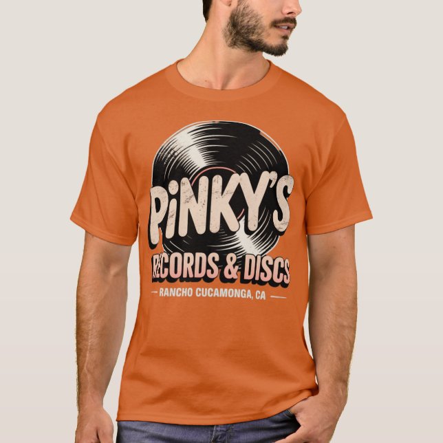 Pinky's Platten & Disks T-Shirt (Vorderseite)
