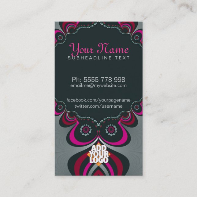 Pinkz Goddess Diva Business Card Visitenkarte (Vorderseite)