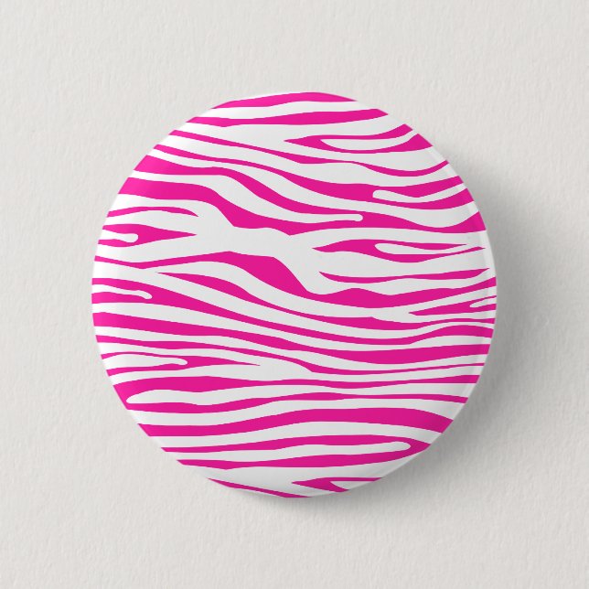 PinkZebrastreifen-Muster-Tierdruck Button (Vorderseite)