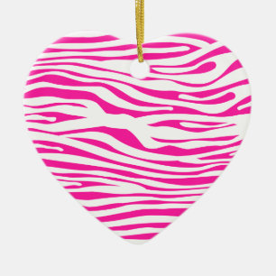 PinkZebrastreifen-Muster-Tierdruck Keramikornament