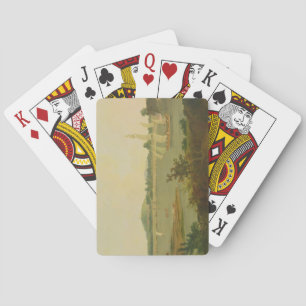 Pinnace, der den Ganges vorbei an Monghyr Fort seg Spielkarten