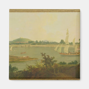 Pinnace, der hinunter den Ganges hinter Monghyr Magnet